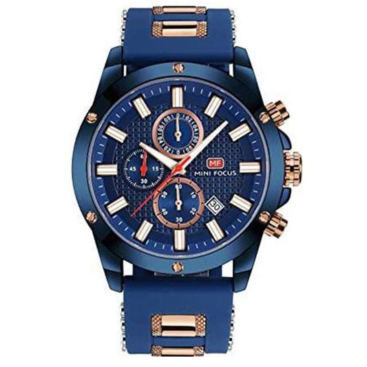 Quartz Watch Gold Waterproof Blue